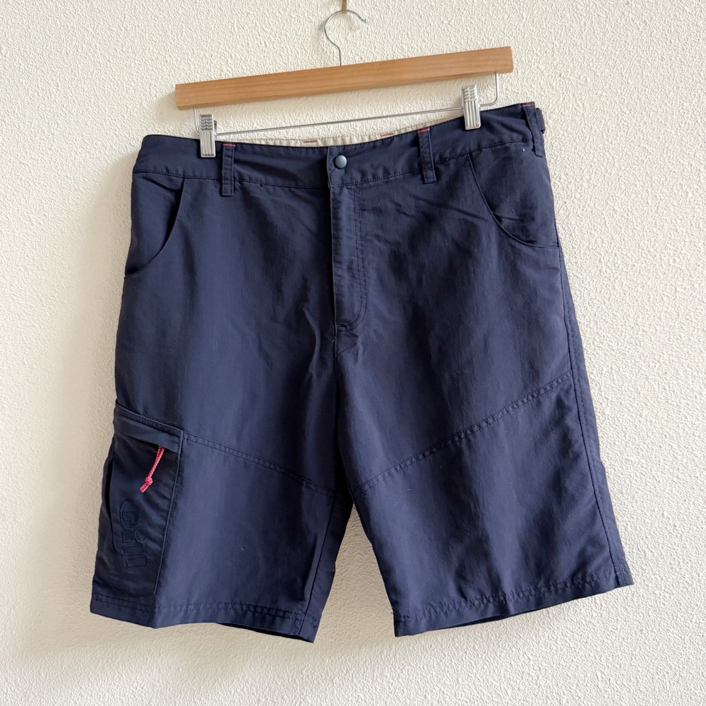 Gill Sailing Shorts Mens Large Navy Blue Excellent Technical Cargo Deck Shorts